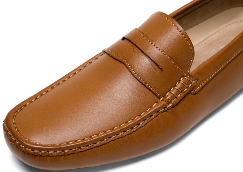 Jousen Men's Loafers Casual Slip On Shoes Soft Penny Loafers for Men Lightweight Driving Boat Shoes (AMY802A Brown 12) - Image 3